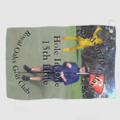 Je foto hier Hole in One Stats golf Towel Golfhanddoek (Horizontaal)