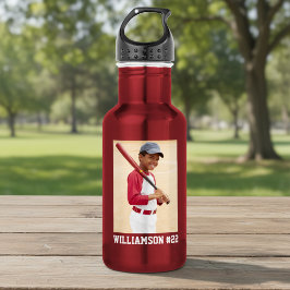 Je Foto Honkbal of Je Sport Rood Waterfles