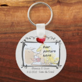 Je foto-huwelijk bewaart de datum-Sleutelhangers Sleutelhanger (Voorkant)