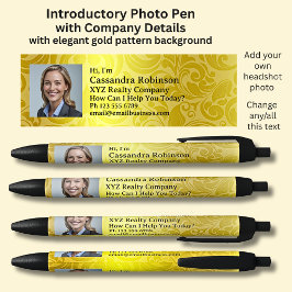 Je foto & inleidende details in goud en zwart zwarte inkt pen