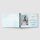 Je foto is een blauwe Floral Design Weddenschap Gastenboek (Volledig)