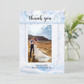 Je foto is een blauwe muziek bruiloft bedankt (Staand voorkant)