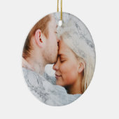 Je foto is voorzien van een witte marmer keramisch ornament (Rechts)