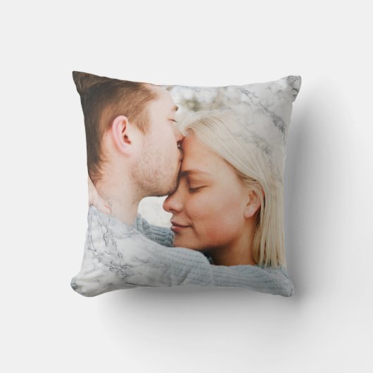 Je foto is voorzien van een witte marmer kussen (Voorkant)