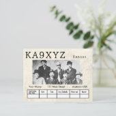 Je foto Kansas Shaped Cutout Custom QSL Briefkaart (Staand voorkant)