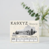 Je foto Kentucky Shapout Cutout Custom QSL Briefkaart (Staand voorkant)