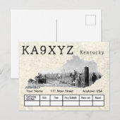 Je foto Kentucky Shapout Cutout Custom QSL Briefkaart (Voorkant / Achterkant)