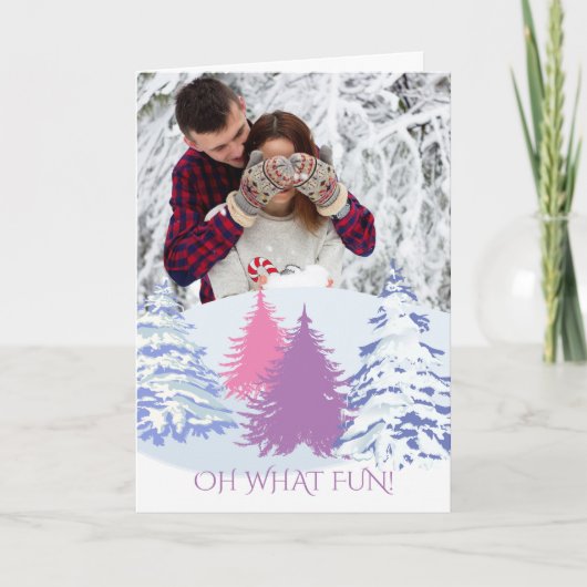 Je foto kerstbomen feestdagen kaart (Voorkant)