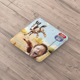 Je foto, Krijg je trappen, haver, Arizona, ezel Vierkante Button 5,1 Cm