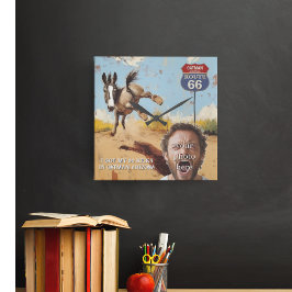 Je foto, Krijg je trappen, haver, Arizona, ezel Vierkante Klok