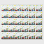 Je foto-Lijst kersttrein en schattig, Elf Cadeaupapier (Vlak)