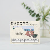 Je foto Maryland Shaped Cutout Custom QSL Briefkaart (Staand voorkant)