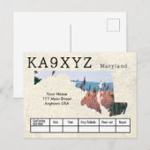 Je foto Maryland Shaped Cutout Custom QSL Briefkaart (Voorkant / Achterkant)