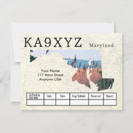 Je foto Maryland Shaped Cutout Custom QSL Briefkaart