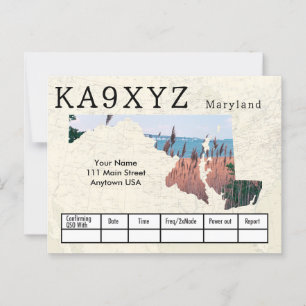 Je foto Maryland Shaped Cutout Custom QSL Briefkaart