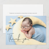Je foto met handgeschreven Baby shower Bedankt (Voorkant / Achterkant)