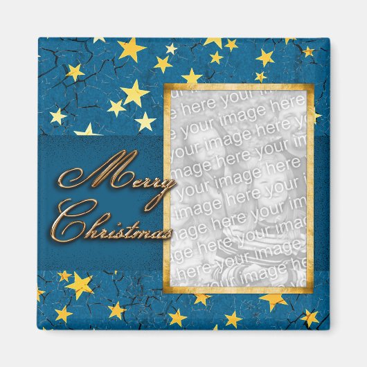Je foto met kerststerren magneet (Voorkant)