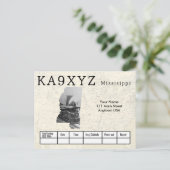 Je foto Mississippi Shaped Cutout Custom QSL Briefkaart (Staand voorkant)
