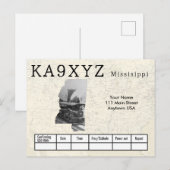 Je foto Mississippi Shaped Cutout Custom QSL Briefkaart (Voorkant / Achterkant)