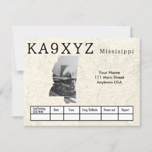 Je foto Mississippi Shaped Cutout Custom QSL Briefkaart