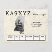Je foto Mississippi Shaped Cutout Custom QSL Briefkaart (Voorkant)
