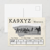 Je foto Montana Shaped Cutout Custom QSL Briefkaart (Voorkant / Achterkant)