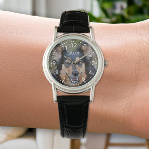Je foto & naam & klok met genummerd vlak in elke k horloge