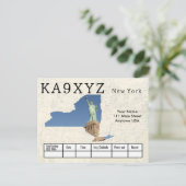 Je foto New York Shaped Cutout Custom QSL Briefkaart (Staand voorkant)