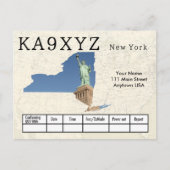 Je foto New York Shaped Cutout Custom QSL Briefkaart (Voorkant)
