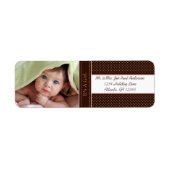 Je foto Nieuw Baby Het is een meisje bruin en roze Etiket (Voorkant)