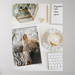 Je foto op Magazine! Persoonlijke grafische Kantoo Poster
