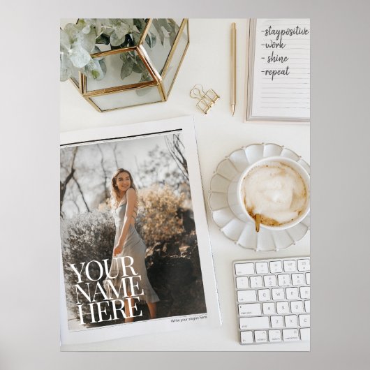 Je foto op Magazine! Persoonlijke grafische Kantoo Poster (Voorkant)