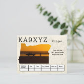 Je foto Oregon Shaped Cutout Custom QSL Briefkaart (Staand voorkant)