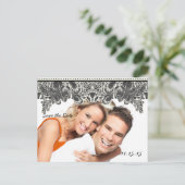 Je foto Paisley Peacock in Grey Save the Date Aankondigingskaart (Staand voorkant)