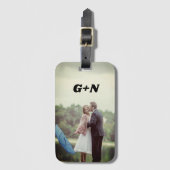Je foto, personaliseer, initialen, eenvoudig bagagelabel (Voorkant (verticaal))