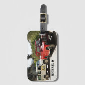 Je foto, personaliseer, initialen, eenvoudig bagagelabel (Voorkant (verticaal))