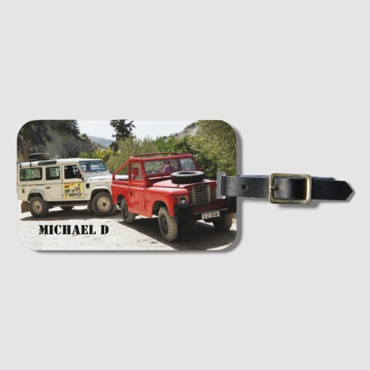 Je foto, personaliseer, initialen, eenvoudig bagagelabel (Voorkant (horizontaal))