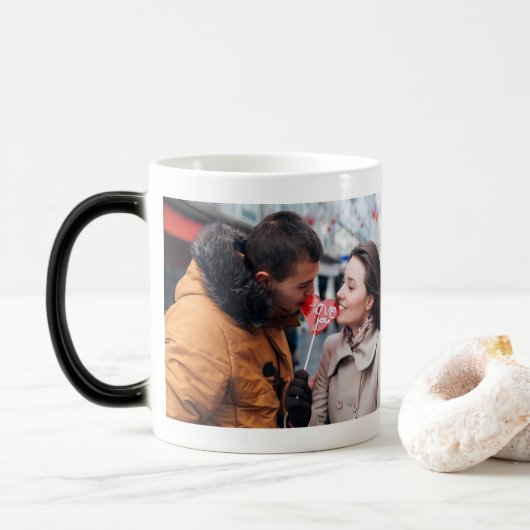 Je foto | personaliseren | unieke cadeaumorfine magische mok (Met donut)