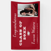 Je foto rood toevoegen Afstuderen Spandoek (Verticaal)