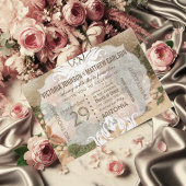 Je foto Roos Gold Damask Floral Wedding Kaart