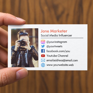 Je foto   Social Media-pictogrammen Youtube, websi Visitekaartje