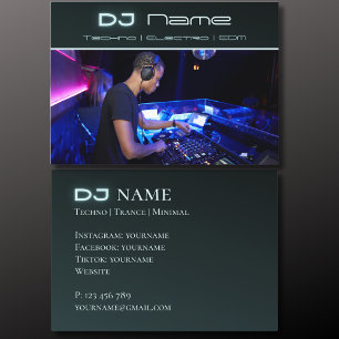 Je foto techno muziek DJ visitekaartje