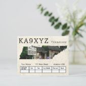 Je foto Tennessee Shaped Cutout Custom QSL Briefkaart (Staand voorkant)