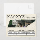 Je foto Tennessee Shaped Cutout Custom QSL Briefkaart (Voorkant / Achterkant)