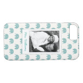 Je foto toevoegen | Blauwgroen olifantenpatroon be Case-Mate iPhone Case (Achterkant (Horizontaal))