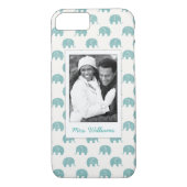 Je foto toevoegen | Blauwgroen olifantenpatroon be Case-Mate iPhone Case (Achterkant)