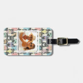 Je foto toevoegen | Cute Hipster Cats Pattern Bagagelabel (Voorkant horizontaal)
