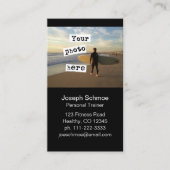 Je foto toevoegen | Eenvoudige zwarte professional Visitekaartje (Voorkant)