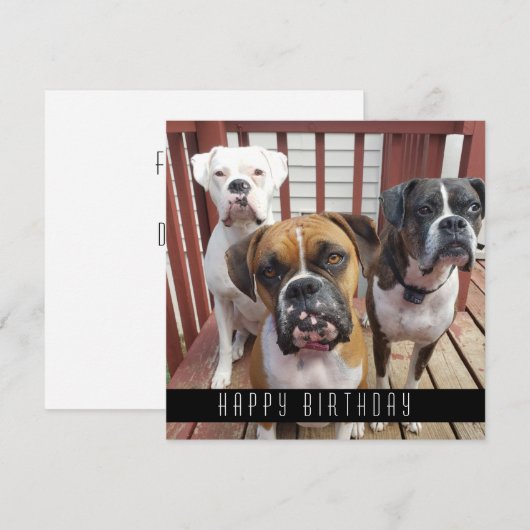 Je foto toevoegen | Fijne verjaardag van honden Aankondiging (Voorkant / Achterkant)