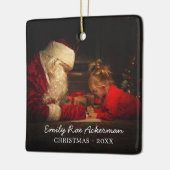 Je foto toevoegen | Gepersonaliseerd kerstfeest Keramisch Ornament (Links)